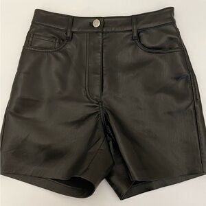 Aritzia Wilfred Melina 5" Vegan Leather Shorts Black Size 0